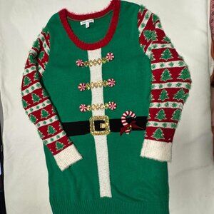Ugly Christmas Sweater Dress XXL Candy Cane jingle